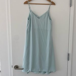 Papinelle light blue 100% silk midi slip dress